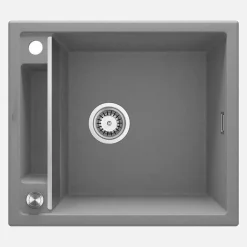Lavello granito magnetico 1 vasca Idrostile sifone 500x219 mm grigio