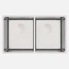 Lavello incasso 2 vasche Idrostile con sifone 440x200 mm acciaio spazzolato