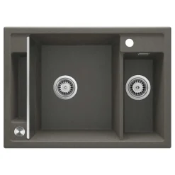 Lavello magnetico 1.5 vasche Idrostile Guayos 500x219 mm Antracite Metallizzato