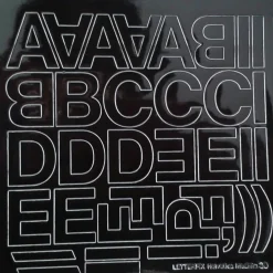 Letterfix alfabeto e numeri adesivi nero 30 mm