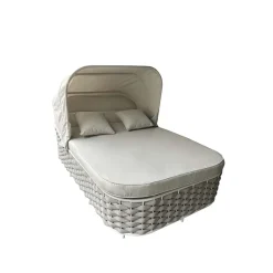 Lettino doppio Sunlounge Agapanthus in alluminio bianco 2 posti