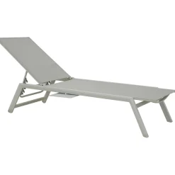 Lettino prendisole con schienale regolabile in alluminio grigio