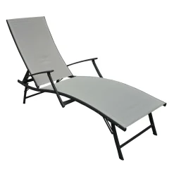Lettino prendisole pieghevole acciaio e textilene 182x60 cm H 93 cm antr