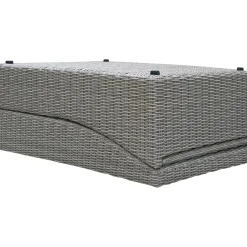 Lettino prendisole pieghevole e reclinabile in acciaio e wicker grigio
