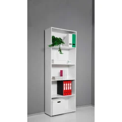 Liberia 5 vani in truciolare 200x69x35 cm bianco