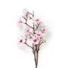 Magnolia finta 7 fiori in plastica e poliestere H89 cm rosa