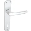 Maniglia alluminio con placca foro patent argento