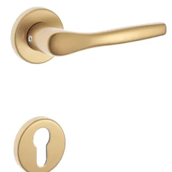Maniglia Bica alluminio con rosette e bocchette Yale bronzata
