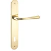 Maniglia modello sei con placca patent ottone lucido 90mm