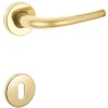 Maniglia modello tre con rosette e bocchette patent ottone lucido
