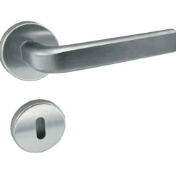 Maniglia per porta Torcia in alluminio con rosette cromo 13 cm