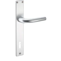 Maniglia Uno alluminio con placca foro patent argento 70 mm