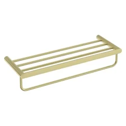 Mensola bagno a coste Idrostile 628x121 mm oro spazzolato