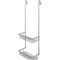 Mensola doccia Idrostile con ganci 276x762 mm acciaio spazzolato