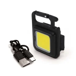 Mini torcia multifunzione ricaricabile USB con moschettone