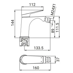 Miscelatore bidet Dynamic cromo