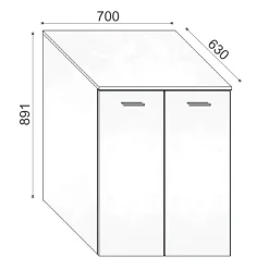 Mobile bagno a terra coprilavatrice con 2 ante 70x63x89 cm effetto legno rovere