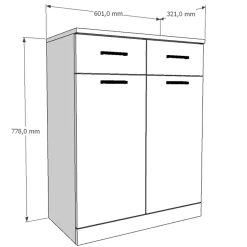 Mobile bagno a terra 60x78 cm bianco lucido