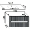 Mobile bagno base con lavabo in ceramica sospeso Zeus 101x46 cm legno scuro