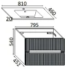Mobile bagno base con lavabo in ceramica sospeso Zeus 81x46 cm legno chiaro