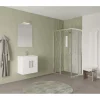 Mobile bagno base con lavabo e specchio sospeso 60,5x144x36,5 cm bianco lucido