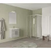 Mobile bagno base con lavabo e specchio sospeso 60,5x144x36,5 cm rovere grigio