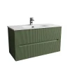 Mobile bagno base con lavabo in ceramica sospeso Zeus 81x46 cm verde