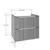 Mobile bagno base lavabo sospeso Dune 59x54x45 cm bianco crema