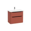 Mobile bagno base lavabo sospesa 2 cassetti Integra Round 80 cm matt terracotta