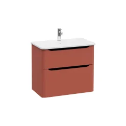 Mobile bagno base lavabo sospesa 2 cassetti Integra Round 80 cm matt terracotta