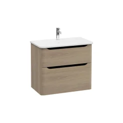 Mobile bagno base lavabo sospesa 2 cassetti Integra Round 80 cm golden oak
