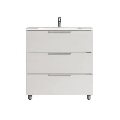 Mobile bagno base lavabo a terra Chloe 79x79x45,5 cm bianco frassino