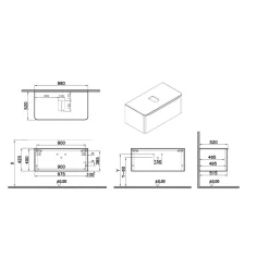 Mobile bagno base lavabo sospeso 1 cassetto Integra Round 100 cm golden oak