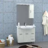 Mobile bagno base lavabo a terra Orphea 85 cm bianco larice con pensile