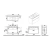 Mobile bagno base lavabo sospesa 2 cassetti Integra Round 100 cm matt green