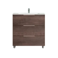 Mobile bagno base lavabo a terra Chloe 79x79x45,5 cm rovere scuro