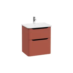 Mobile bagno base lavabo sospesa 2 cassetti Integra Round 60 cm matt terracotta
