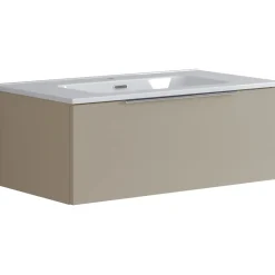 Mobile bagno base portalavabo sospeso Bali 1 cassetto 80x30 cm laccato visone