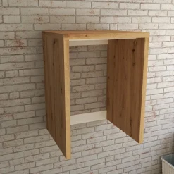 Mobile bagno base sospeso per asciugatrice con montanti 70x63 cm rovere nodato