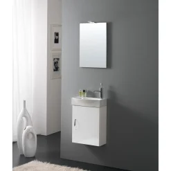 Mobile bagno lavabo sospeso Compobox 42x190x29,5 cm bianco laccato lucido