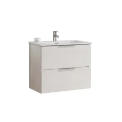 Mobile bagno lavabo sospeso Chloe 2 cassetti 60 cm bianco