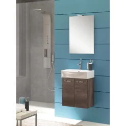 Mobile bagno lavabo sospeso Compobox 50x190x40 cm rovere scuro