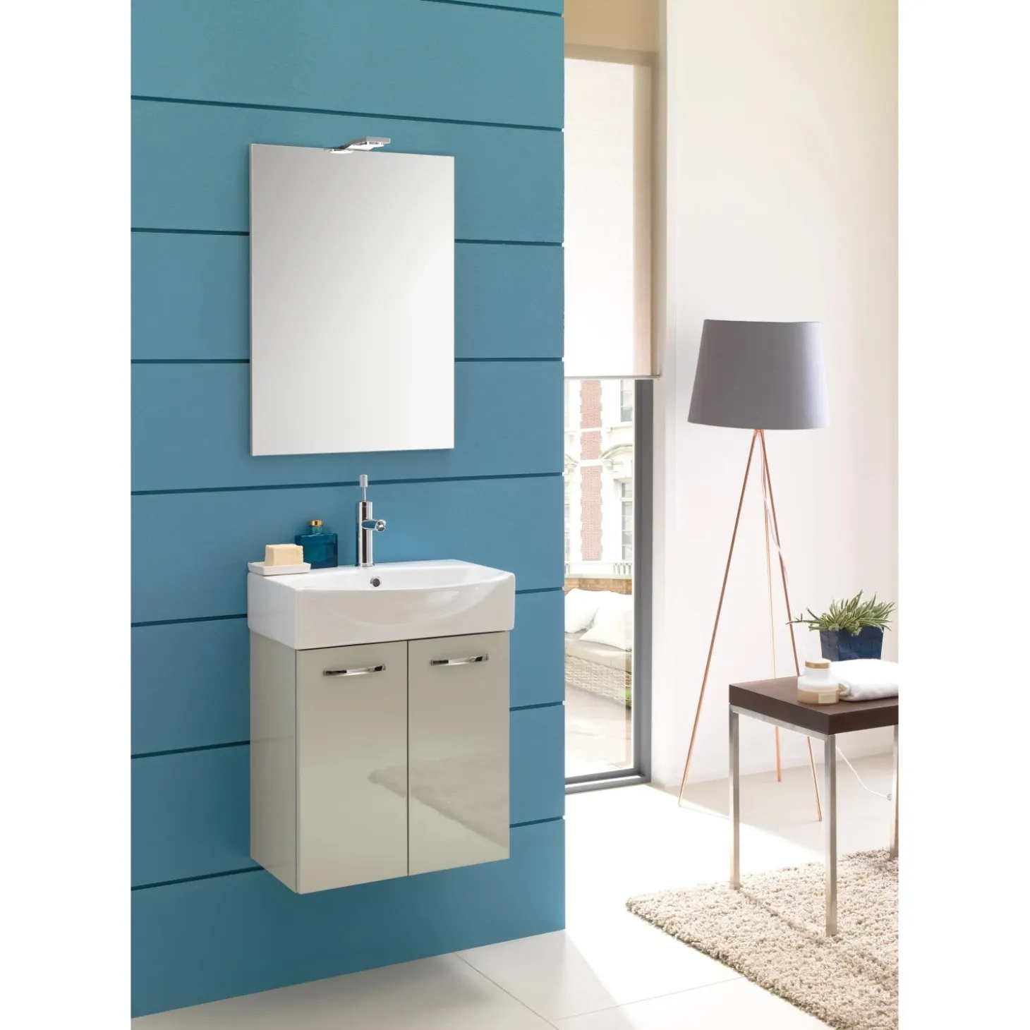 Mobile bagno lavabo sospeso Compobox 50x190x40 cm grigio nuvola