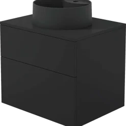 Mobile lavabo con lavabo granito Idrostile 600x520 mm nero