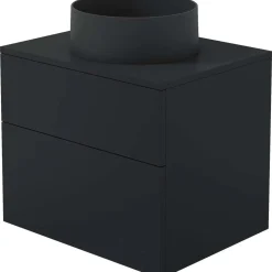 Mobile lavabo con lavabo granito Idrostile SlowMotion 600x520 mm nero