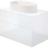 Mobile lavabo con lavabo granito Idrostile SlowMotion 800x520 mm bianco