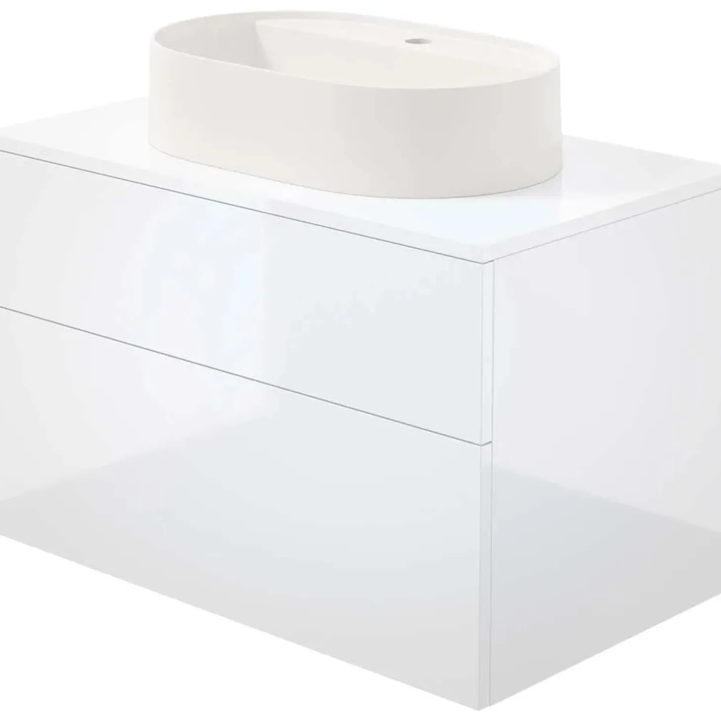 Mobile lavabo con lavabo granito Idrostile SlowMotion 800x520 mm bianco