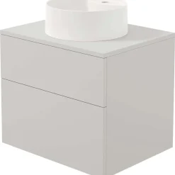 Mobile lavabo con lavabo granito Idrostile SlowMotion 600x520 mm cachemire