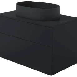 Mobile lavabo con lavabo granito Idrostile SlowMotion 800x520 mm nero