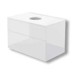 Mobile lavabo con piano Idrostile 800x520 mm bianco brillante